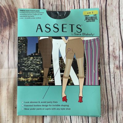 ASSETS by Sara Blakely Fabulous Footless Body Shaping Pantyhose 125 Black Size 2